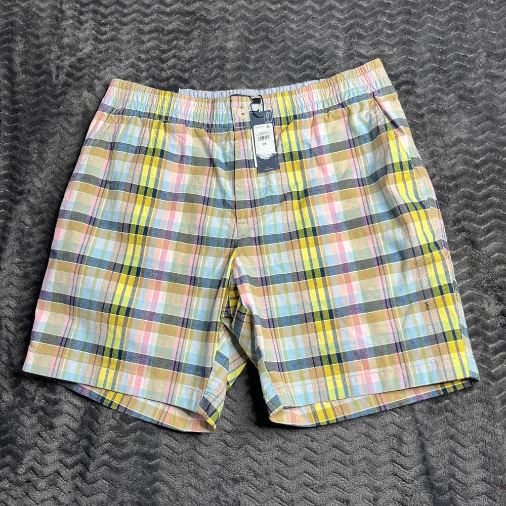 Tommy Hilfiger Men's TH Flex Plaid Shorts 7" Inseam Doll Pink Size S NWT